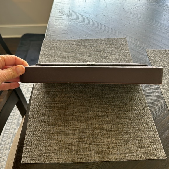 Mens Leather Vanity Organizer Brown - Picture 3 of 4